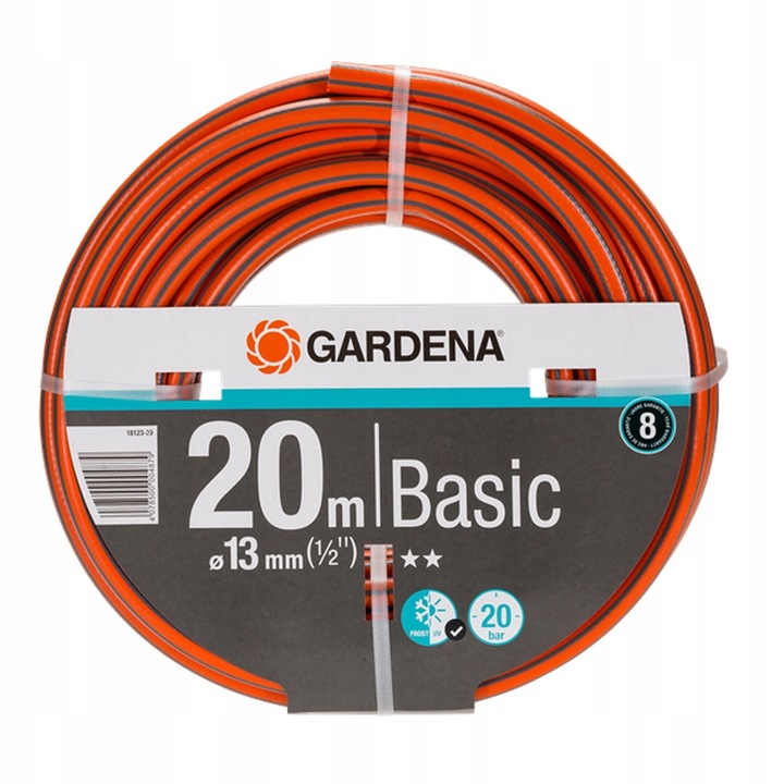GARDENA Basic kerti tömlő 1/2", 20 m, 3 rétegű, UV-álló, 1,3 cm