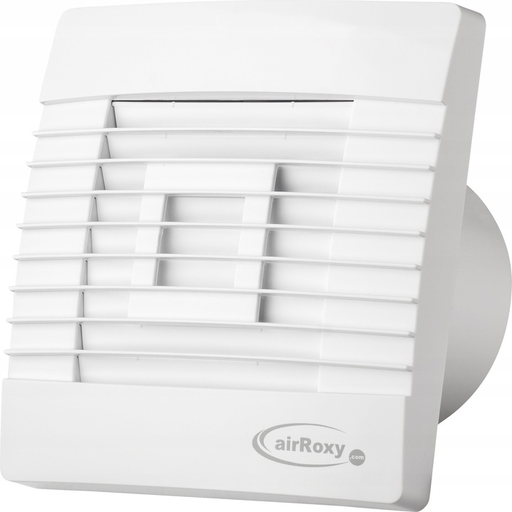 Ventilator de baie airRoxy pRestige S, silentios, cu jaluza gravitationala, montaj perete/tub, Alb, 100 mm