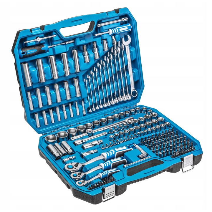 Set scule Hoegert Technik 222 piese CrV crichet 72 dinti multicolor