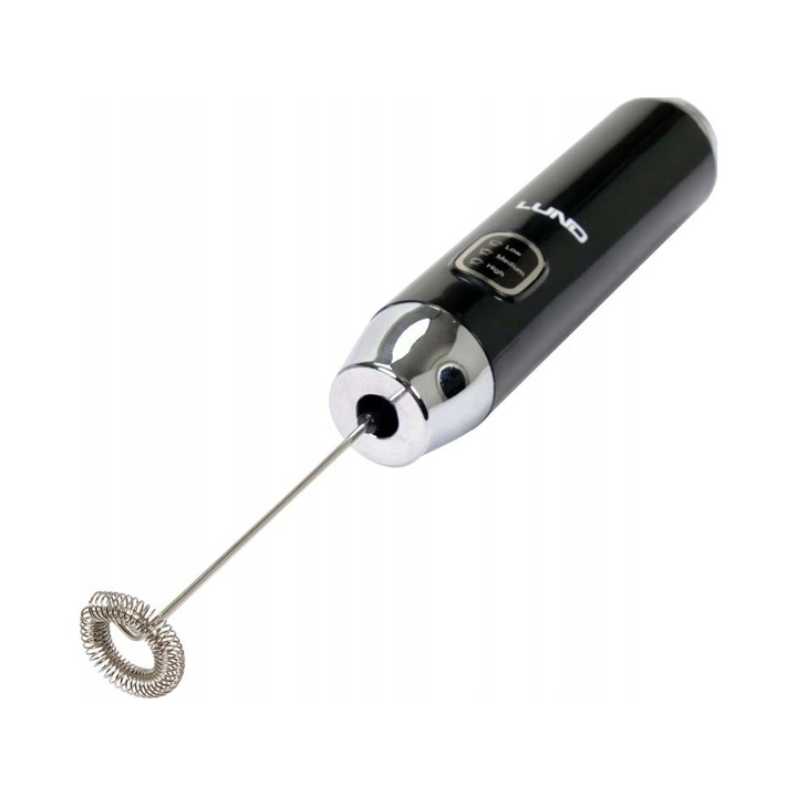 Lund 68477 tejhabosító, vezeték nélküli, 2000mAh akkumulátor USB töltéssel, 3 sebesség (9000-11000 RPM), Fekete, 25,5 x 3,5 cm