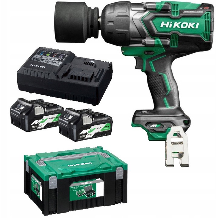 Акумулаторен ударен гайковерт Hikoki WR36DF, 1900Nm, 36V, 3/4", комплект с 2 батерии BSL36A18 и зарядно устройство
