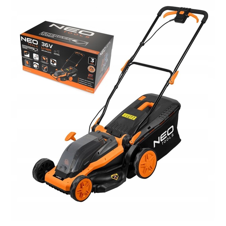 Косачка за трева, NEO TOOLS, 36V, 38 см, 45 л, без батерия