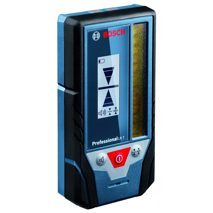 Odbiornik laserowy Bosch LR 7, 5-50m, IP 54, 73x28x137mm, set cu suport si 2 baterii