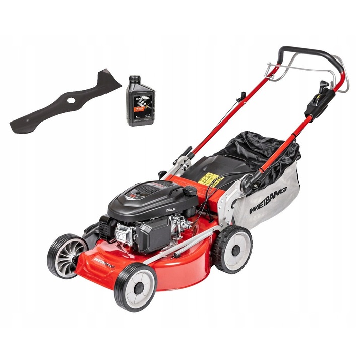 Weibang WB506SC benzinmotoros fűnyíró 3IN1 49cm, 166cc, 60l, olajjal, komplett szett