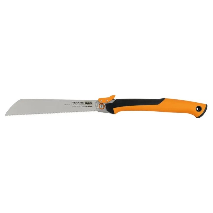 Fiskars PowerTooth összecsukható fűrész 25cm, 13TPI, biztonsági mechanizmussal, ergonomikus