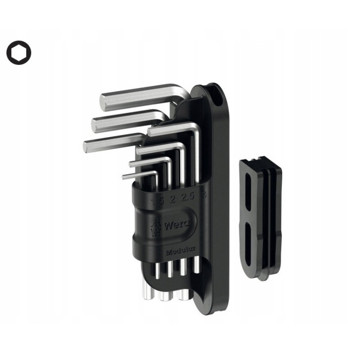 Set chei imbus Tool-Check Modular Hex-Plus 7 piese, cromate, cu adaptor 9549