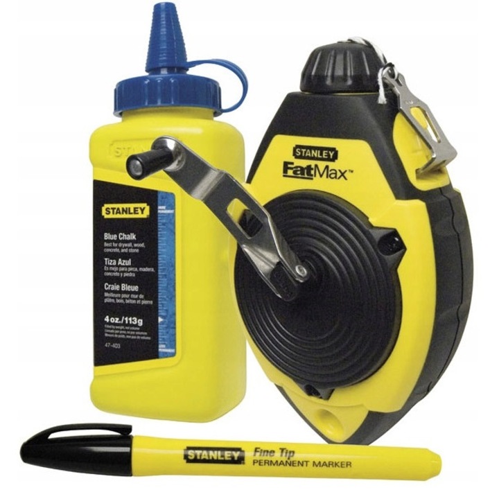 Въже за маркиране Stanley FatMax 30м с тебешир и маркер