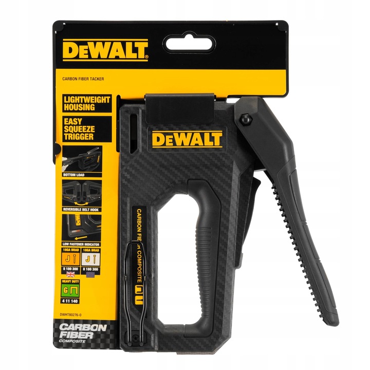 Zszywator 2 in 1 DeWalt, fibra de carbon, 6-14mm, usor, puternic