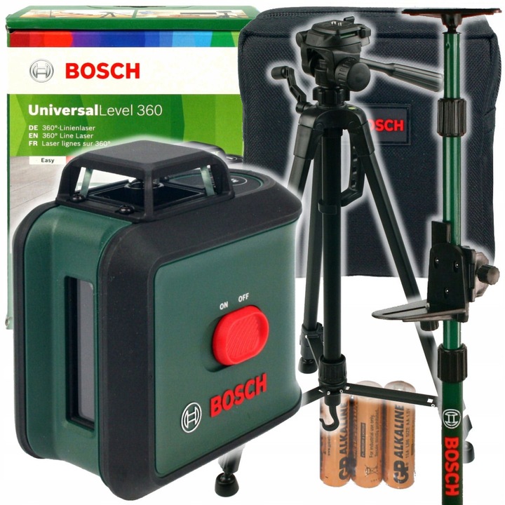 Laser 2-plaszczyznowy UniversalLevel 360, Bosch, verde, 114x66x111mm, set cu pokrowiec si baterii