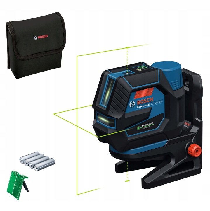 Laser combinat Bosch Professional GCL 12 V-50-22 CG, 50m, alimentare duala, aplicatie Levelling Remote, cu suport RM 20, geanta