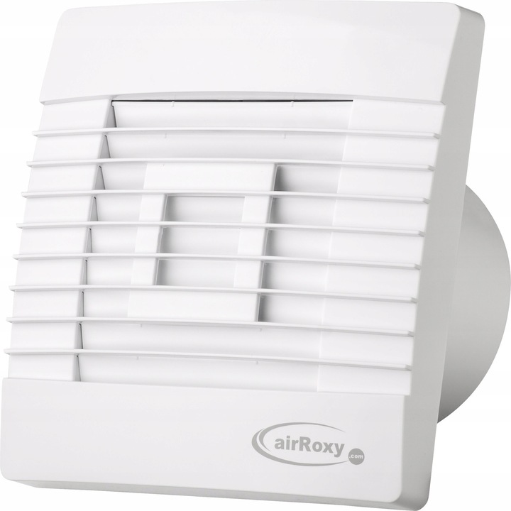 Ventilator/extractor de baie airRoxy pRestige 100 ZG TS, foarte silentios, cu timer (intrerupator temporizat) si clapeta gravitationala, alb, 100 mm, 1 buc