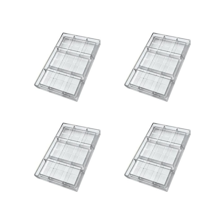 Set 4X forme prajituri din policarbonat pentru fabricarea de bomboane, colorat, dimensiuni variate