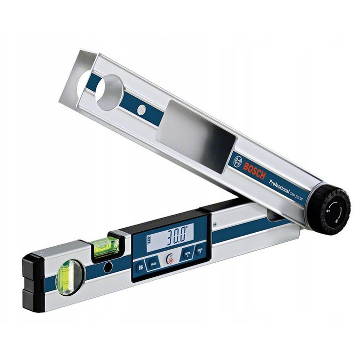 Masurator de unghiuri Bosch GAM 220 MF, precizie +/-0,1, 432x35x61mm, set complet cu husa si baterii