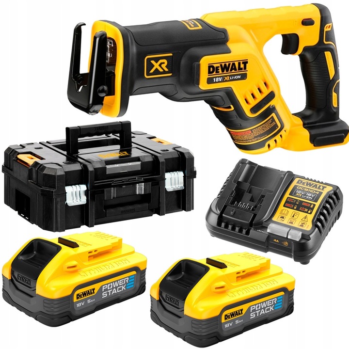 DeWALT DCS367 elektromos fűrész, 18V, 2 db 5Ah akkumulátor, LED, 363mm