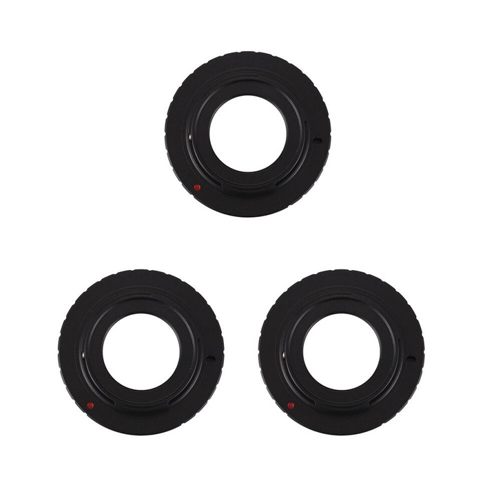 Комплект 3x C-Mount 16mm адаптери за кино обективи, черен, за камера 1 J1 V1 J2 V2 J3 V3 J4