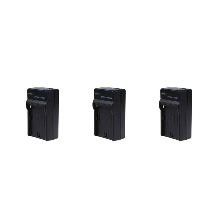 Set 3 incarcatoare baterii NP-FM30 NP-FM50 NP-FM70, pliabil, 8.4V, 82.55x38x44.45mm