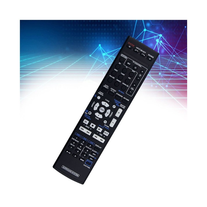 Telecomanda de inlocuire AXD7569, pentru recepteur AV VSX-822-K, VSX-1022-K, VSX-822, VSX-1022, VSX-324, culoare neagra, material ABS