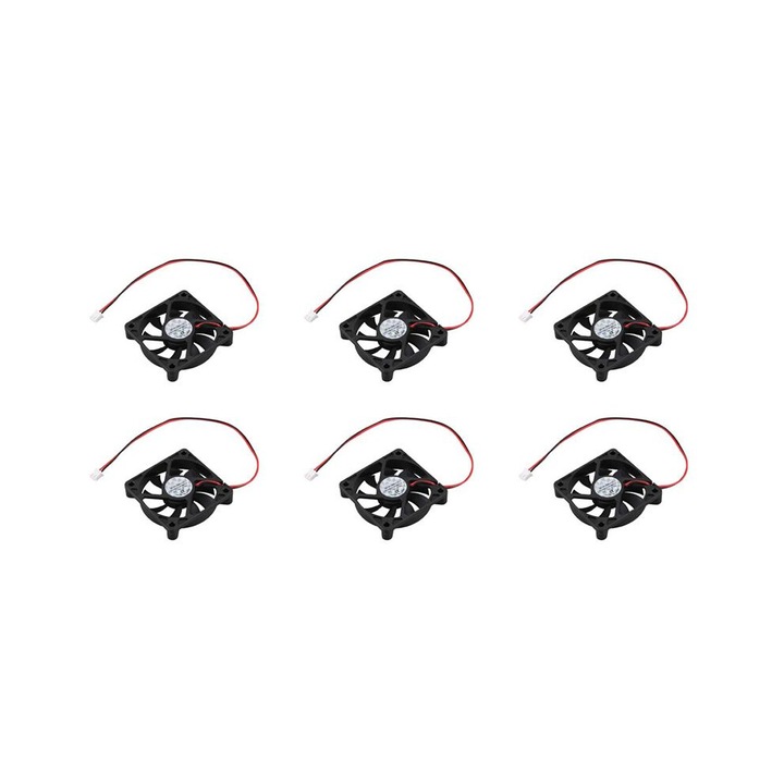 6 db PC ventilátor készlet 60x60x15mm 12V 0.16A, 2 tűs, fekete