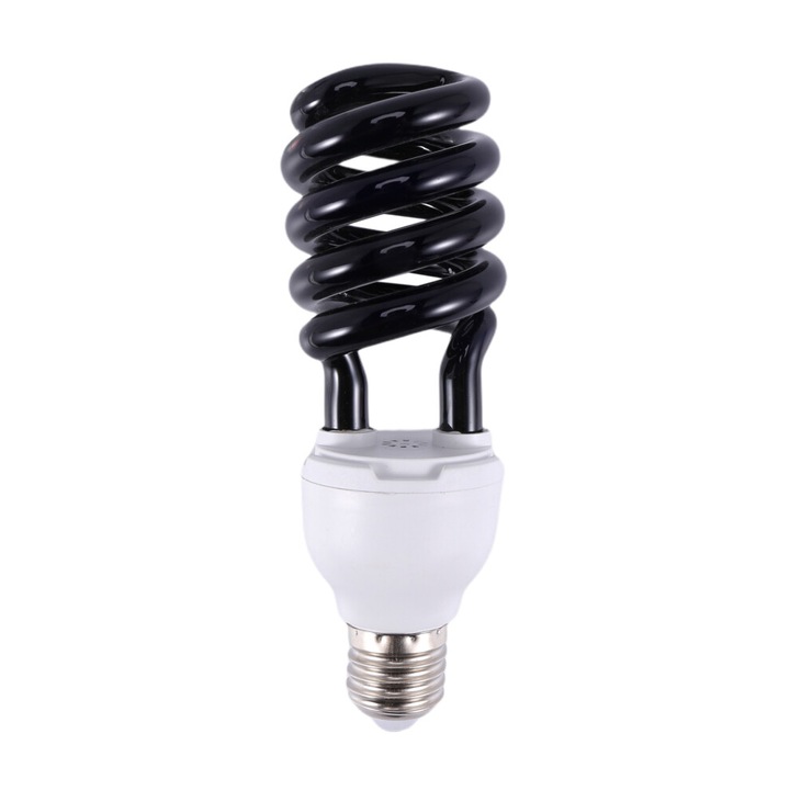 UV fénycsövek E27 40W, fekete fény, spirál forma, 220V
