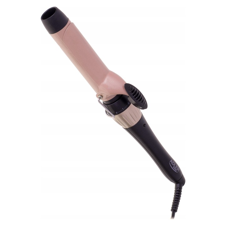 Ondulator par ADLER AD 2118, 32 mm, cu invelis ceramic, reglaj temperatura 140-200°C, oprire automata 60 min, varf rece, cablu rotativ, 200W, roz/negru, 1 buc