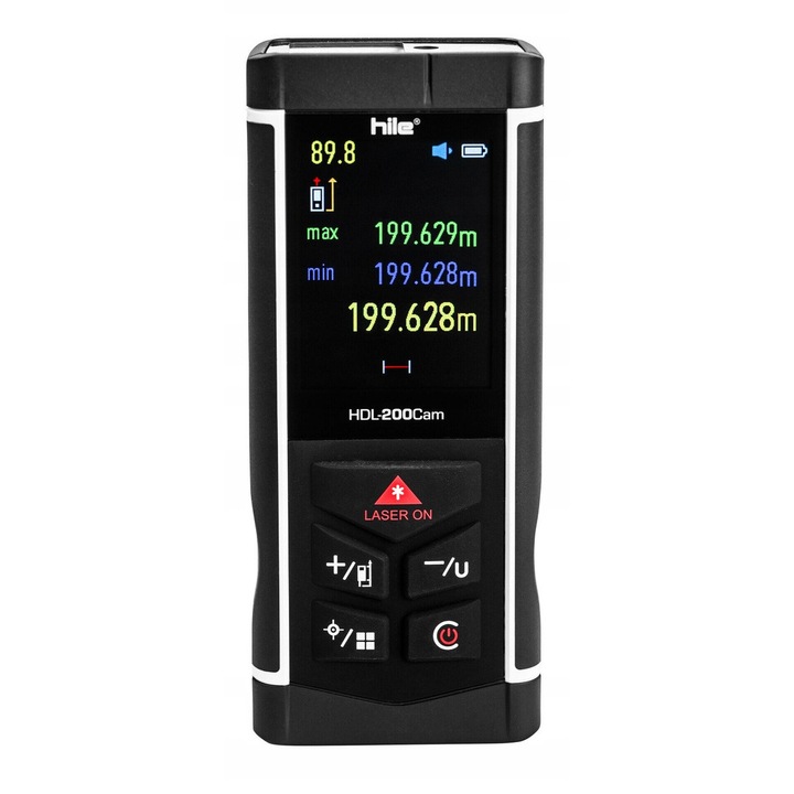 Hile HDL-200CAM távolságmérő, 200m, kamerával, komplett készlet, 4 referencia pont, IP40, Pro