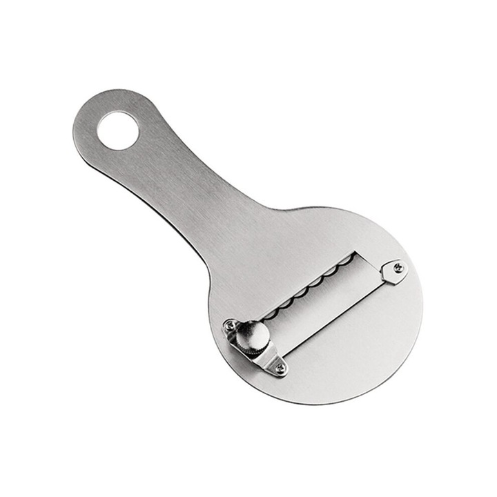 Feliator manual din inox, set cu lama reglabila, pentru trufe, branza si ciocolata, usor de curatat