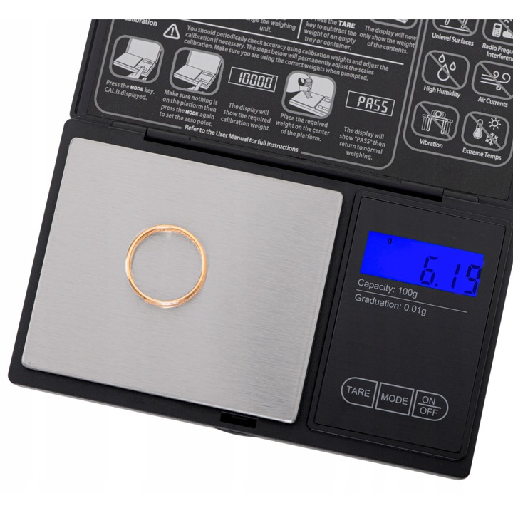 Cantar de precizie ADLER AD3167 negru 100gx0.01g LCD