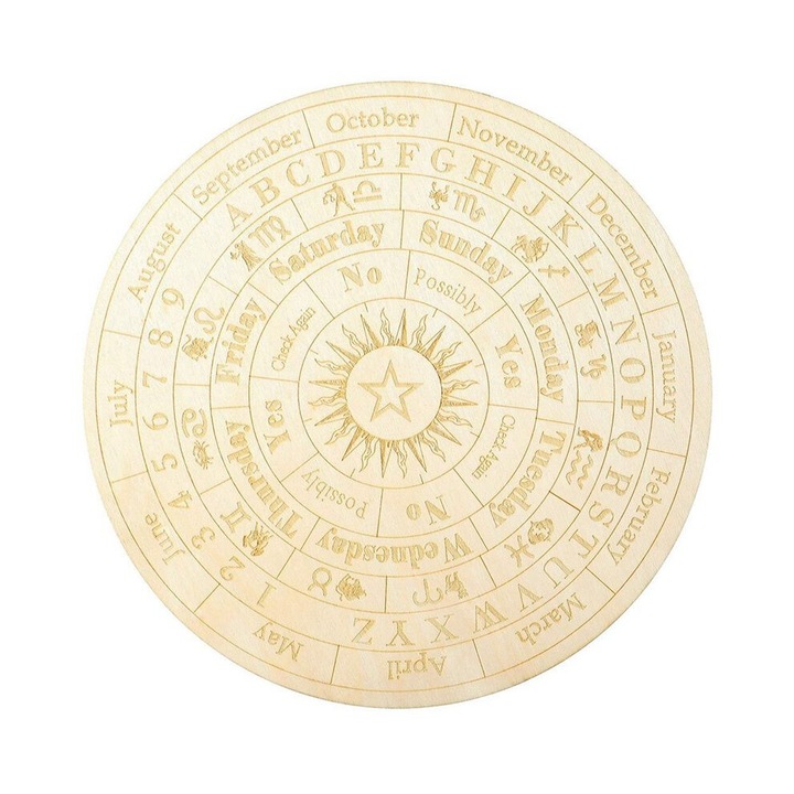 Tabla Pendul eToile din Lemn, Diametru 25cm, Design cu Mesaje, Accesorii Decorative