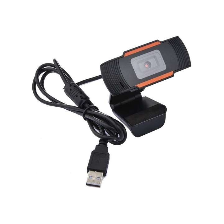 Camera Web Full HD 1080p, microfon stereo, ajustare automata a luminii, neagra