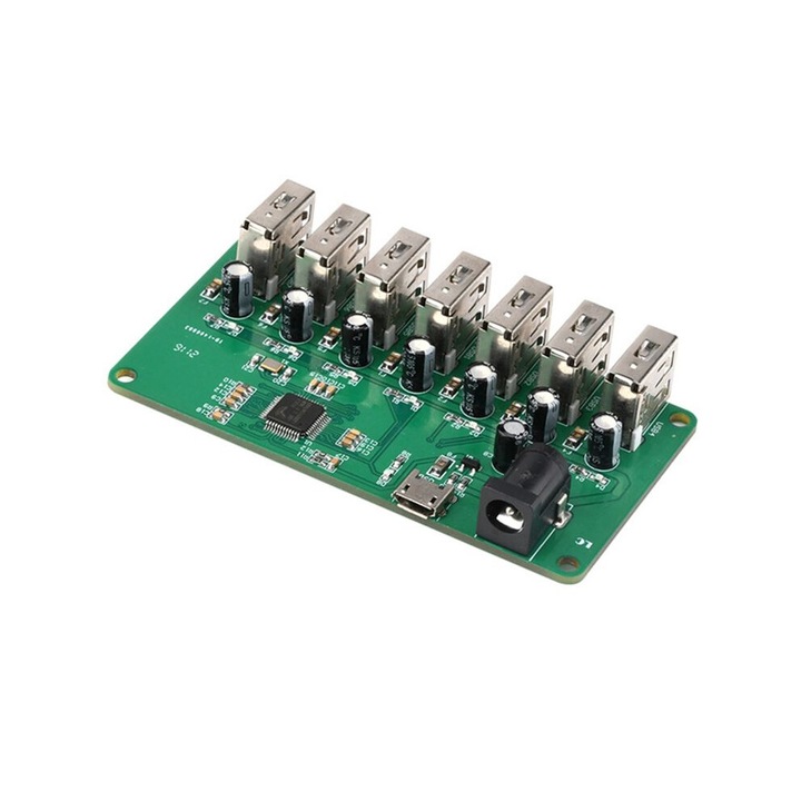 USB 2.0 elosztó 1 az 7-hez LED-del, Micro-USB, 480 Mbps, DC5V tápellátás