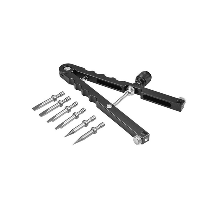Cheie de Moleta pentru Repararea Obiectivelor, 3 Embouts Interchangeables, 37-95 mm, 16-100 mm, 166x87x10 mm