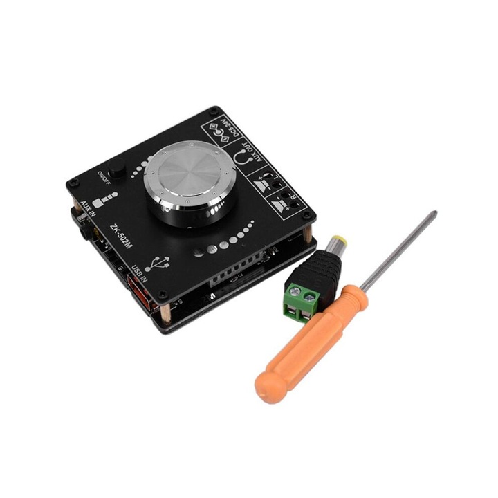 ZK-502H erősítő kártya 50 W + 50 W, kétcsatornás audio modul, 20 Hz - 200 Hz, szín: többszínű