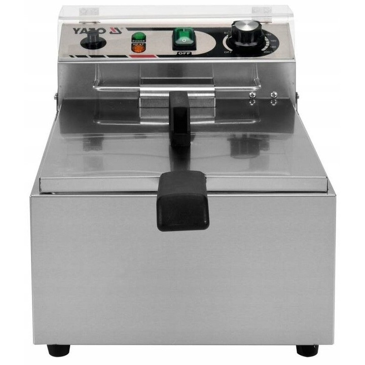 Фритюрник с 1 камера Yato 10L, 3kW, от неръждаема стомана, размери 430x285x285mm