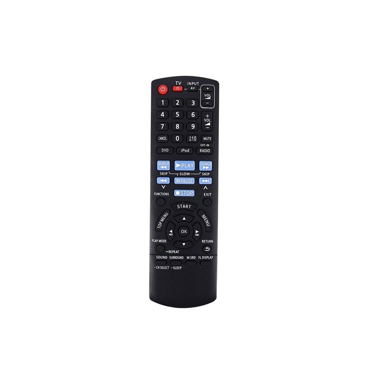 Telecomanda de inlocuire pentru Home Theater, frecventa 433 MHz, culoare neagra