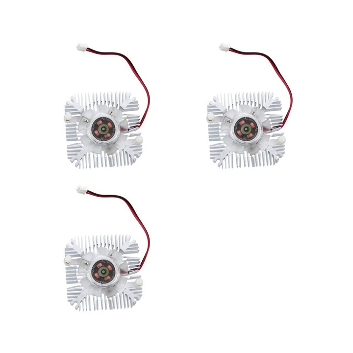 Set 3 ventilatoare racire VGA 55mm 4800 RPM argintiu 5,5x5,5x1,2cm