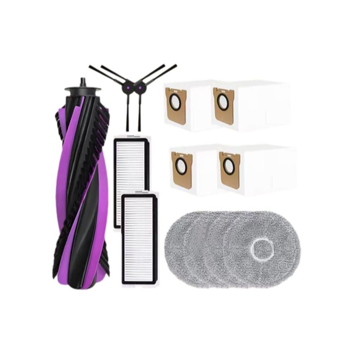 Set accesorii aspirator robot JONR P20 PRO / T5 Pro, 1 brosse principala, 2 brosse laterale, 2 filtre, 4 tesaturi, 4 saci de praf, plastic