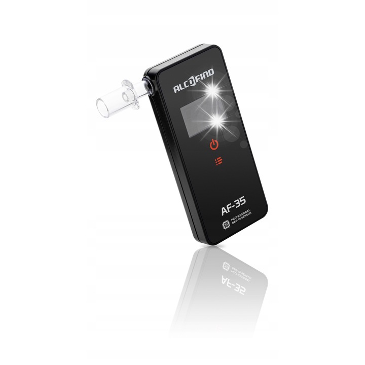 Etilotest electrochimic AlcoFind Alkomat AF-35C memorie 10 masuratori, alb, 47x108x17mm
