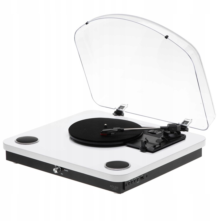 Gramofon Adler AD 1914, USB Bluetooth, alb, 7-12", 33-75rpm