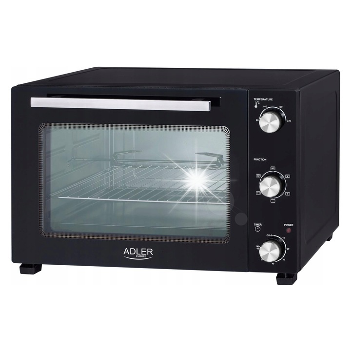 Cuptor electric Adler AD 6028 60L negru cu convectie si rotisor 60x48x39cm