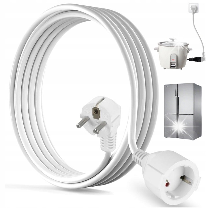 Разклонител, Bedee, 5м, 16А, 250V, 4000W, бял