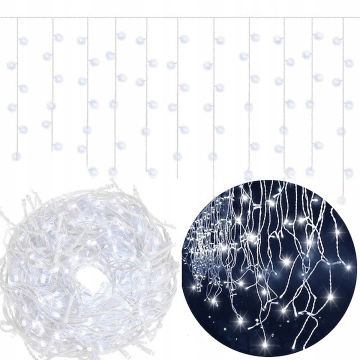 Коледна инсталация, 540 LED, флаш ефект, студено бяло, 20м