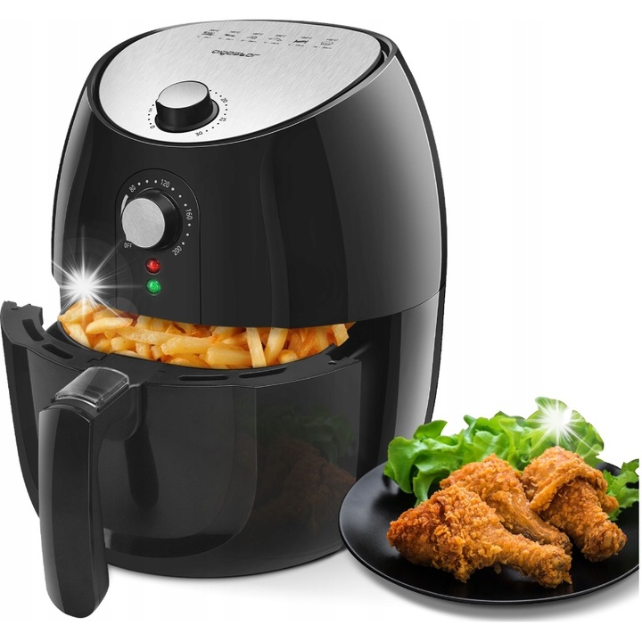 Friteuza cu aer cald Aigostar Heyden 3,5L 1500W negru 35x28,5x33,5cm
