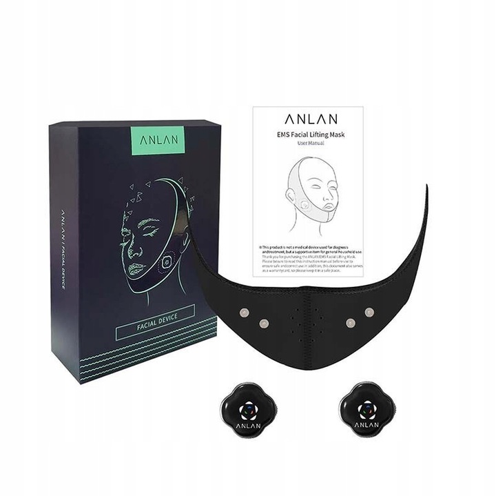 Безжична маска за отслабване на лице Anlan 01-asly41-001 Еластична 65x10x0.4cm