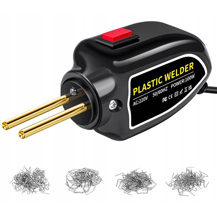 Aptel 100W műanyag hegesztő 200 db többszínű kapoccsal 14x6x4.5cm