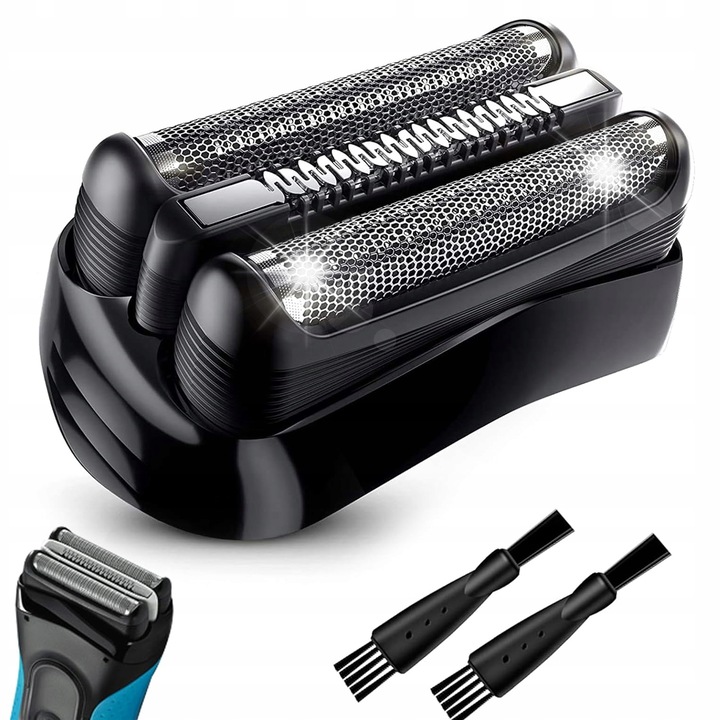 Глава за бръснене Braun Series 3, с 2 четки, черна, ABS инокс