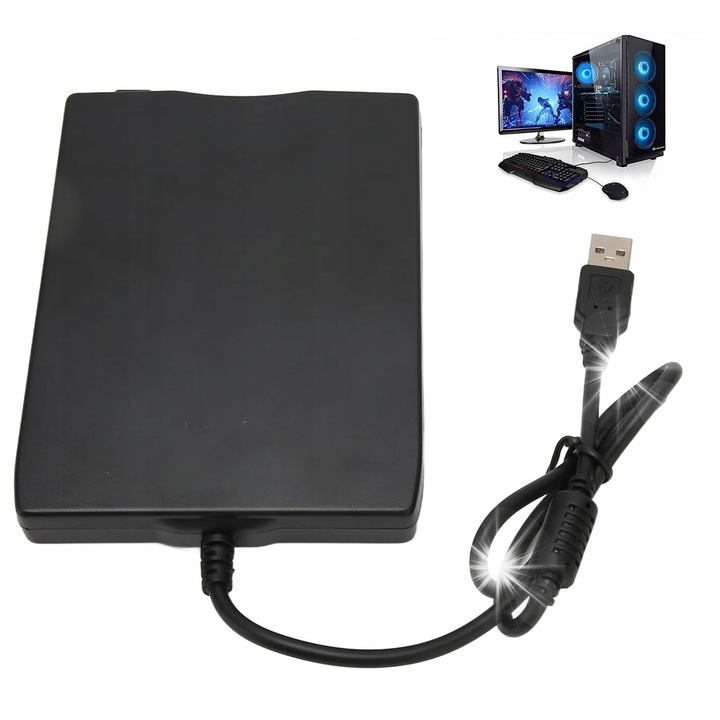 Външно флопи устройство Bedee 3.5 инча USB черно 14x10x1.8cm