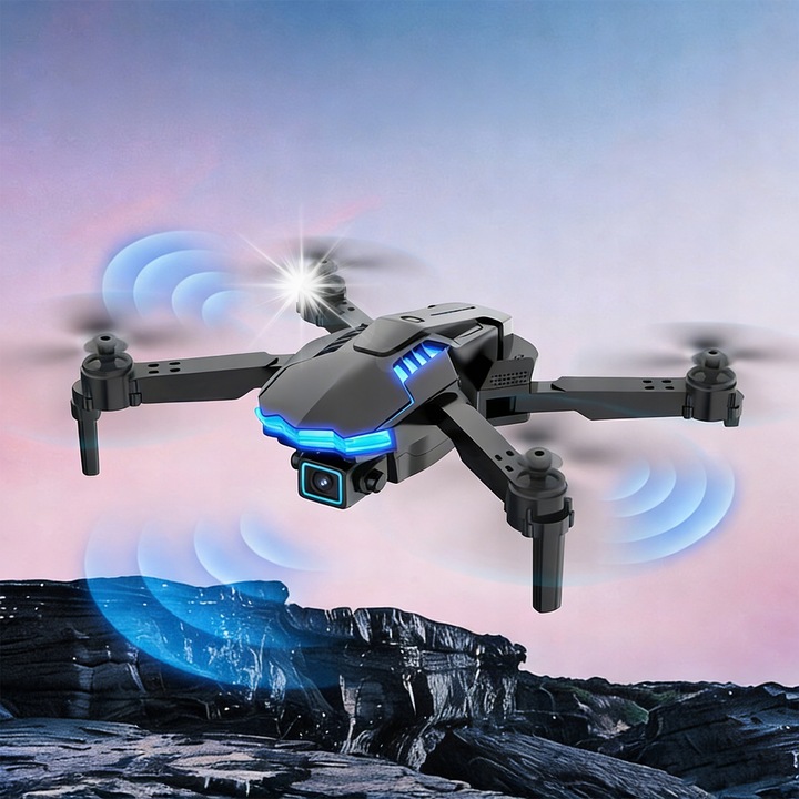 Дрон X6 Pro, избягване на препятствия, контрол чрез приложение, черен