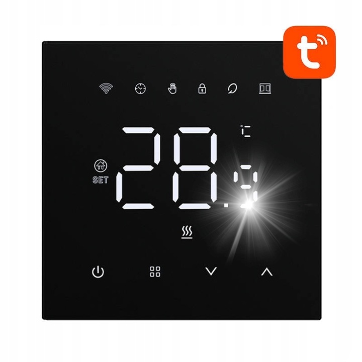 Термостат интелигентен WiFi Avatto WT410-16A-B черен 8.6x8.6x4 см