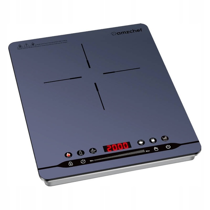Преносим индукционен котлон Amzchef SK-20CB14T-BU 2000W Син 37x29x4см