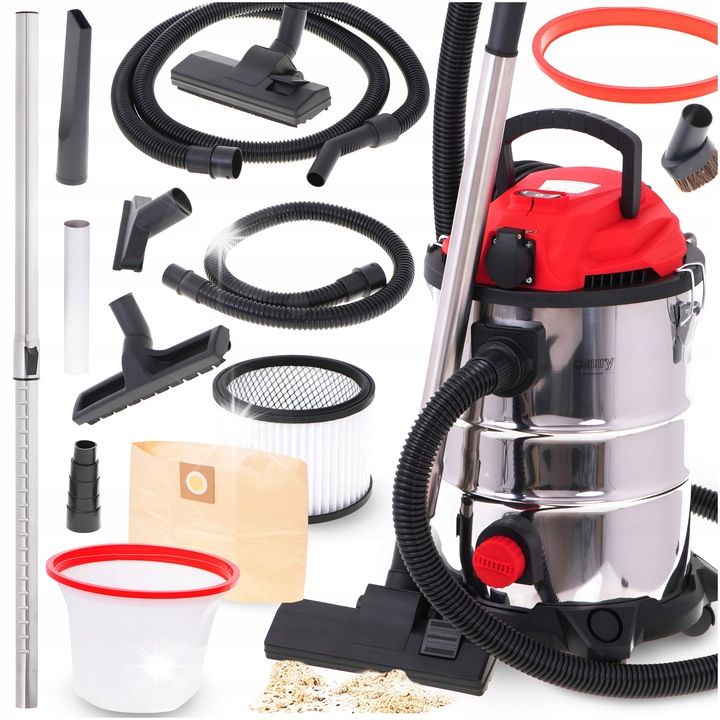 Индустриална прахосмукачка ADLER CR 7045, 3400W, 25L, сухо-мокро почистване, многоцветна, 19м